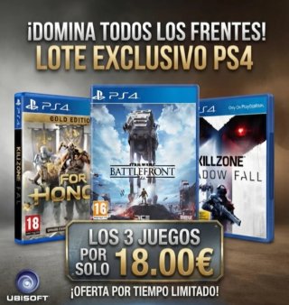 Lote 3 Juegos PS4: Killzone, Battlefront y For Hon