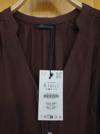 Blusa Zara Marrón Talla S
