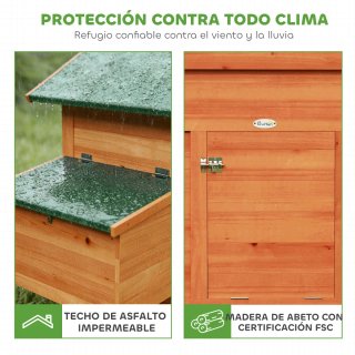 Gallinero Madera Exterior 113,5x67,5x95,5