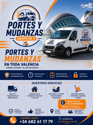 Portes y mudanzas  Sábados y domingos