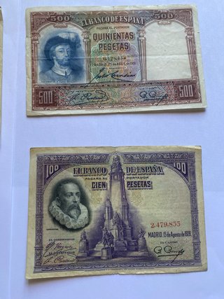 Lote 7 Billetes Pesetas Antiguos 1925-1938