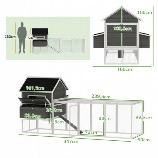 Gallinero Grande Exterior Madera con Nidos