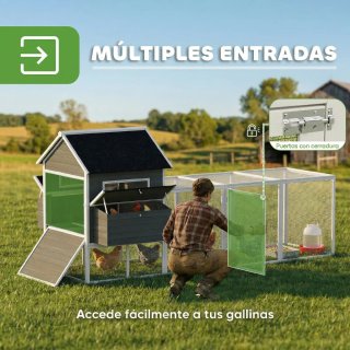 Gallinero Grande Exterior Madera con Nidos