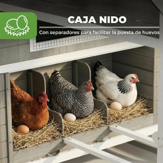 Gallinero Grande Exterior Madera con Nidos