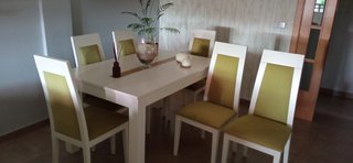 Seis sillas madera tapizado antimancha