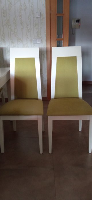 Seis sillas madera tapizado antimancha