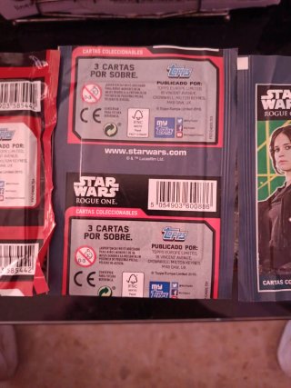 Lote 3 sobres Star Wars Force Attax Topps sellados