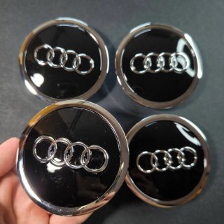 TAPABUJES AUDI 69mm NEGRO - EMBLEMA LLANTAS AUDI