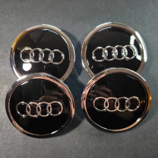 TAPABUJES AUDI 69mm NEGRO - EMBLEMA LLANTAS AUDI