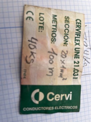 Cable CERVIFLEX H05VV-F 20x1mm2 100 metros