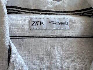 Camicia Zara Lino Righe Bianche Nere XL