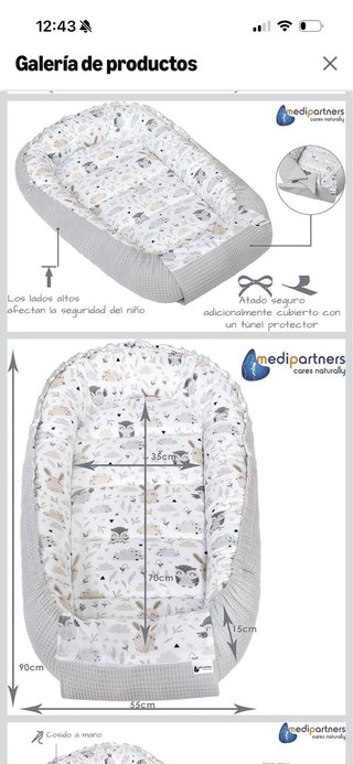 Nido para bebé con estampado infantil