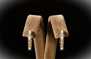 Pendientes Aro Huggies Chapado Oro 18K  Circonita