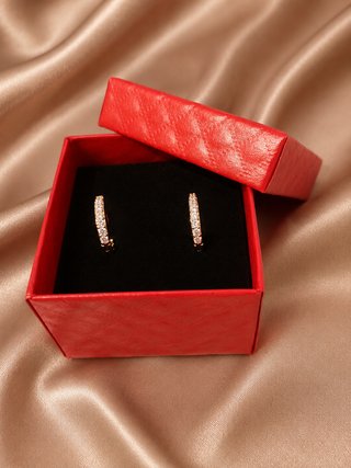 Pendientes Aro Huggies Chapado Oro 18K  Circonita