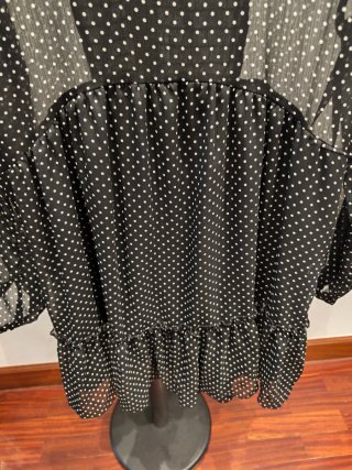Vestido marrón Zara lunares manga larga