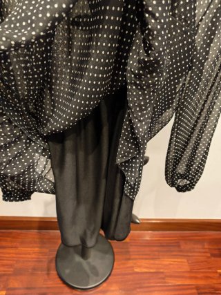 Vestido marrón Zara lunares manga larga