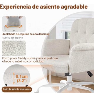 Silla de escritorio giratoria blanca