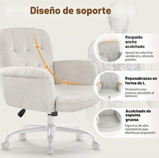 Silla de escritorio giratoria blanca