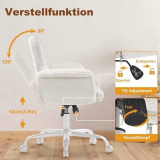 Silla de escritorio giratoria blanca