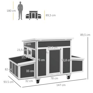 Gallinero Exterior 147x93,5x89,5cm