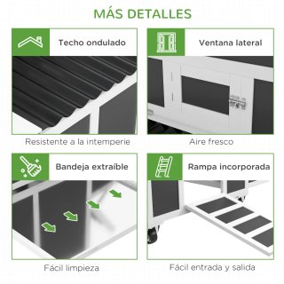 Gallinero Exterior 147x93,5x89,5cm