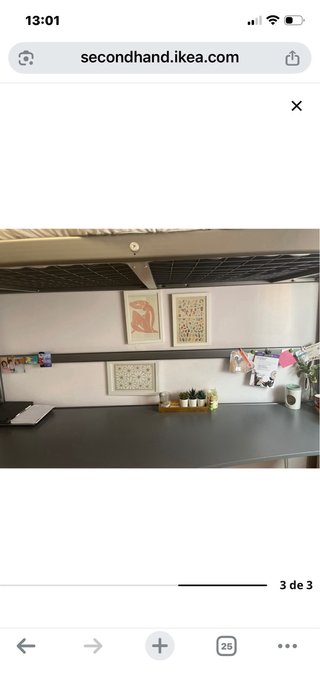 Cama alta Ikea con escritorio 90cm