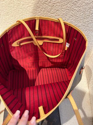 Bolso Louis Vuitton Neverfull Marrón/Rojo
