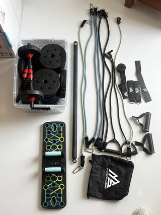 Pack Gimnasio Completo Mancuernas Bandas