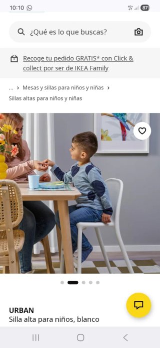 Silla alta infantil Ikea blanca