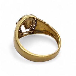 Anillo Oro 18kt Herradura y Caballo