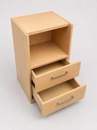 Cajonera de madera con 2 cajones