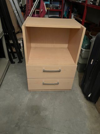 Cajonera de madera con 2 cajones