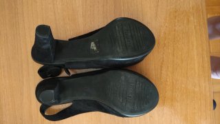 Zapatos ante negros tacón plataforma
