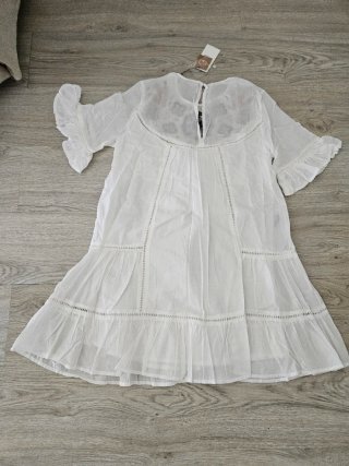 Vestido Sfera Talla S Bordado Blanco Nuevo