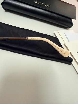 Occhiali da vista Gucci oro e beige