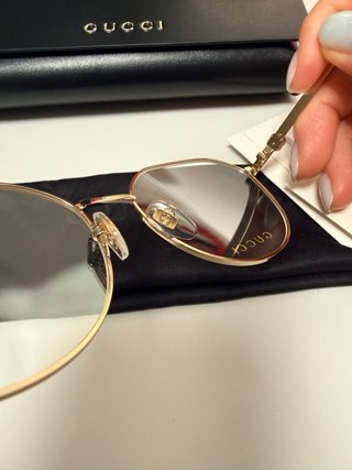 Occhiali da vista Gucci oro e beige