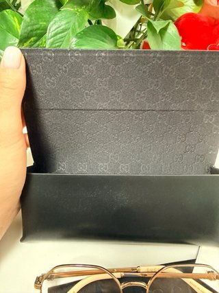 Occhiali da vista Gucci oro e beige