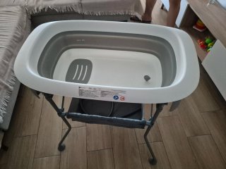 Bañera Plegable con Cambiador Gris