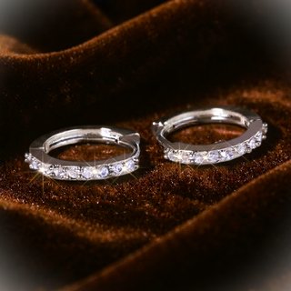 Pendientes Aro Huggies Chapado Oro 18K Circonitas