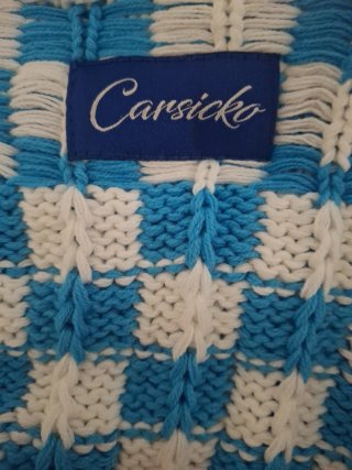 Gorro Carsicko cuadros azul y blanco