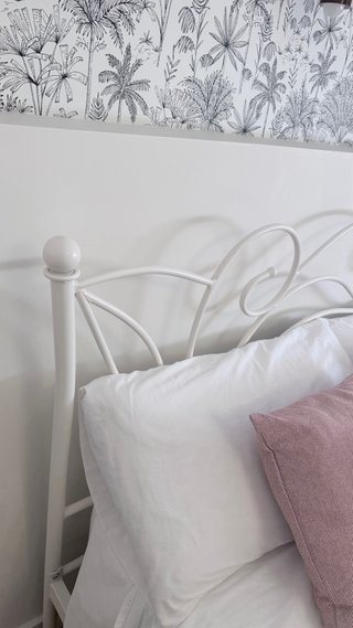 Base de cama de hierro blanca