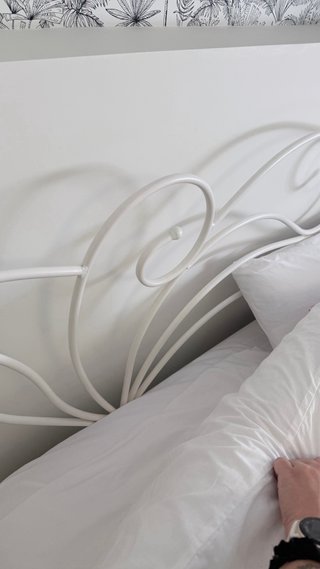 Base de cama de hierro blanca