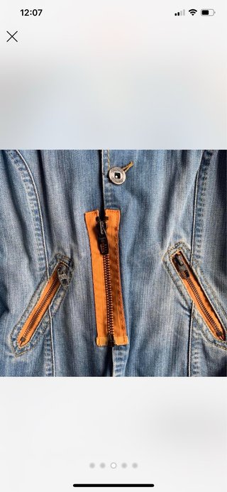 Casaco de ganga Bershka azul e laranja tam M