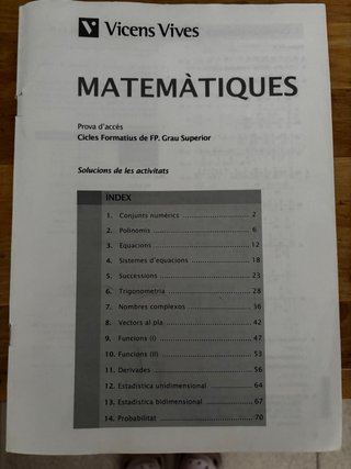 Libro Matemáticas para prueba de acceso
