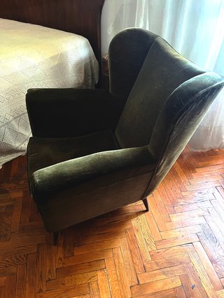Poltrona in velluto verde