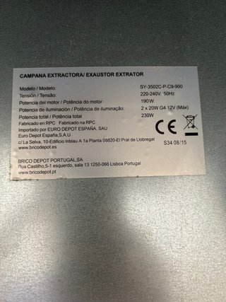 Campana extractora de cocina