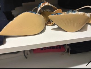 Scarpe con tacco punta tessuto floreale