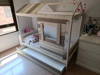 OFERTA! Cama Cabaña Infantil madera+cajonera+colch