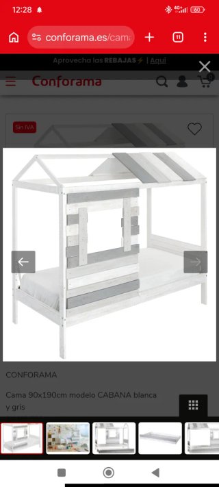 OFERTA! Cama Cabaña Infantil madera+cajonera+colch