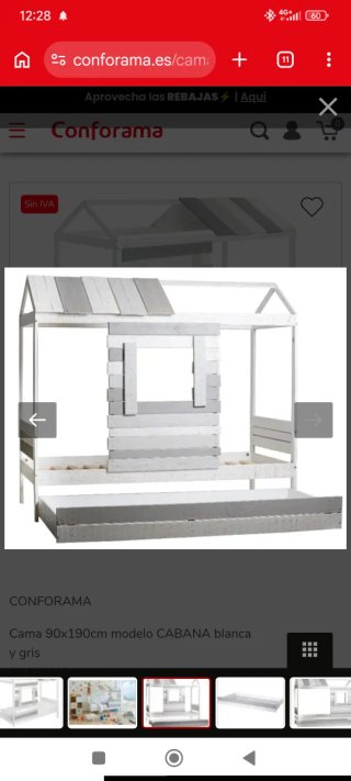 OFERTA! Cama Cabaña Infantil madera+cajonera+colch